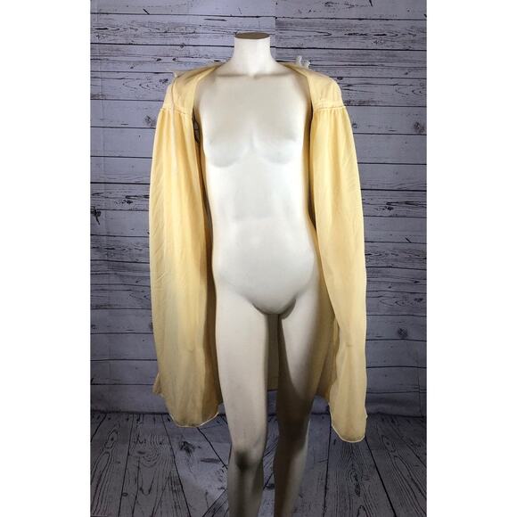 Vintage Victorian Frilled high neck tulle robe in yellow & white size 5 - Picture 8 of 12